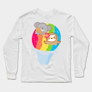 Cute Hawaiian Rainbow Shave Ice Long Sleeve T-Shirt